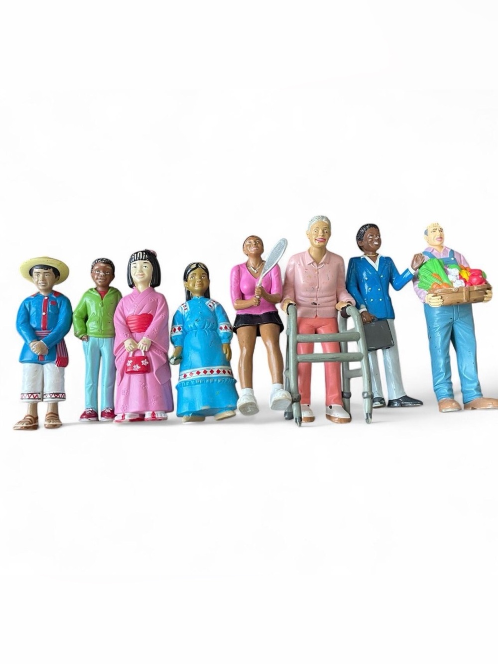 Vintage Lakeshore Learning Multicultural People Figures Lot of 8 Community